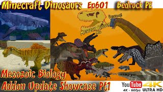 Mesozoic Biology Addon Showcase Updated 2023 Pt1 4K60FPS Minecraft Bedrock PE Dinosaurs Ep601 [upl. by Bord]