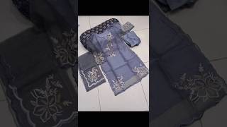 Neck Cut work Daman Sleeves Embroiderd with Embroidered Dupatta and Trouser 3PCs [upl. by Stavro786]