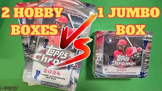 400 Worth Of 2024 Topps Chrome Hobby Boxes Versus 400 worth Of Jumbo Which Is The Better BUY [upl. by Yenitirb]