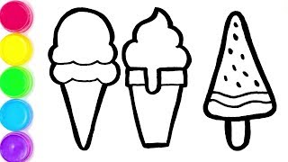 How to draw ICE CREAM  Drawing Tutorial Art [upl. by Namar981]