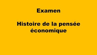 Corrigé Examen  module Histoire de la pensée économique [upl. by Cynthea]