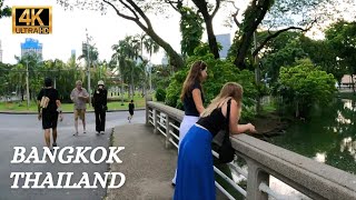 Bangkok  Sukhumvit  Lumpini Park  Walking Tour  4K  Thailand [upl. by Acinhoj]