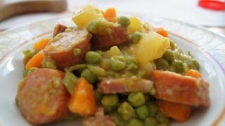 winterliche deftige Erbsensuppe Eintopf  Rezept mit Anleitung [upl. by Kachine]