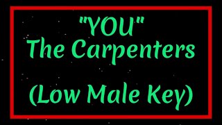 You by The Carpenters Low Male Key Karaoke Made with Clipchamp [upl. by Akinek]