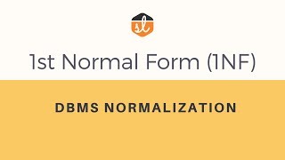 First Normal Form 1NF  Database Normalization  DBMS [upl. by Cuttie]