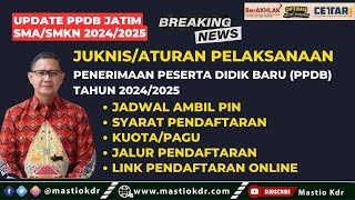 Juknis PPDB Jatim Tahun 2024 Jenjang SMASMK Negeri Ternyata Ada Yang Beda Dari Tahun 2023 [upl. by Phares]