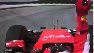 F1 2015 Malaysian GP  Sebastian Vettel screaming on radio after winning Malaysian GP [upl. by Pinto145]