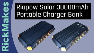 Riapow Solar 30000mAh Portable Charger Bank [upl. by Adlemi363]