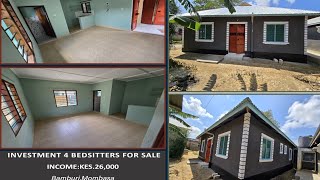 Inside Kes2500000 IncomeKes26000 INVESTMENT SWAHILI 4 BEDSITTER house forsale in bamburi [upl. by Jaella]