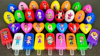 Rainbow Eggs Pinkfong Cocomelon Rainbow Dinosaur Eggs with CLAY  Satisfying ASMR Videos [upl. by Ephraim]