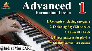 Advanced Harmonium Lessons 1  Playing SaReGaMa Thaats Fingering Komal Tivra [upl. by Adnolaj]