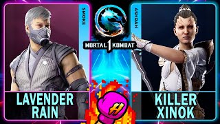 MK1 Lavender Rain SMOKE VS Killer Xinok ASHRAH🥊Mortal Kombat 1🥊4K 60ᶠᵖˢ [upl. by Yeaton]