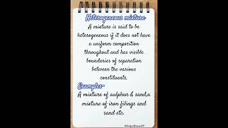 Types of mixture Heterogeneous mixture [upl. by Awra]