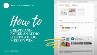 HOW TO Create and Embed an Audio File to a Wix Blog Post  StepbyStep Tutorial [upl. by Kelda585]