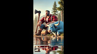 Paul Bunyan and his giant friend Babe Short Stories of kids videoshort [upl. by Gnanmos]