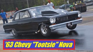 Stout 1963 Chevy Nova 427 Small Block Drag Racing [upl. by Atiner]