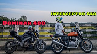 Interceptor 650 Dominar 400 sort ride 🥰 dipvlog42 [upl. by Emelun]