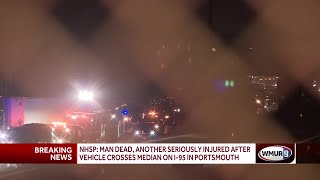 Man dead another driver hurt after vehicle crosses median on I95 in Portsmouth [upl. by Barnaby202]