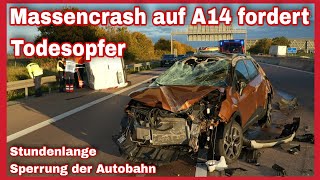 ❌Ein TOTER und SCHWERVERLETZTE🆘Unfall auf A14 am Flughafen LeipzigHalle❗Mehrere Autos überschlagen❌ [upl. by Jamin620]