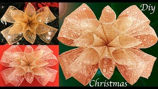 Como hacer moños para decorar el árbol de Navidad [upl. by Karly]