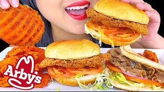 ASMR ARBYS FRIED CHICKEN SANDWICH amp WAFFLE FRIES MUKBANG 먹방 Eating Sounds NO TALKING ASMR Phan [upl. by Ulrich101]