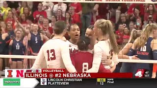 No 2 Husker volleyball sweeps Illinois [upl. by Adne]