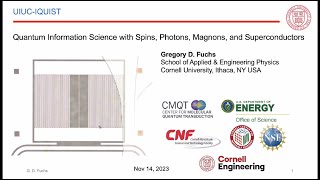 Quantum Information Science with Spins Photons Magnons and Superconductors Greg Fuchs [upl. by Eanahs]