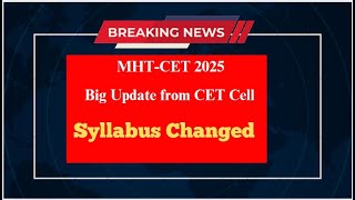 MHTCET 2025 Syllabus Changed  Official update from CET Cell  11th Syllabus Changed mhtcet2025 [upl. by Fitton]