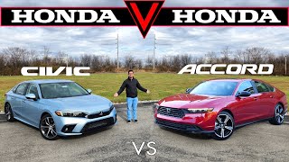 SIBLING RIVALS  2023 Honda Accord vs 2023 Honda Civic Comparison [upl. by Halludba]