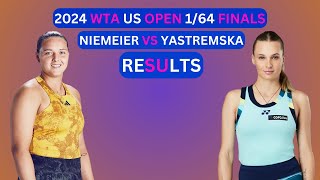 Jule Niemeier vs Dayana Yastremska Results 2024 US Open Tennis 164Finals [upl. by Adelind]