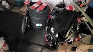 Beauty Day clean garage store Kawasaki zx1400 zx14 motorcycle Treasures Tail rotorblades JetRanger [upl. by Acirred]