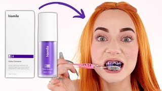 Testing the HiSmile V34 Purple Colour Corrector for Your Teeth  HiSmile Review [upl. by Siloum]