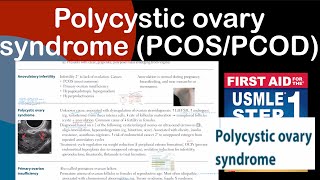 Polycystic ovary syndrome PCOSPCOD in HindiUrdu by first aid for USMLE step 1 [upl. by Yila48]