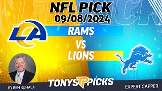 LA Rams vs Detroit Lions 9824 Week 1 FREE NFL Picks and Predictions by Ben Ruhala [upl. by Atiek]