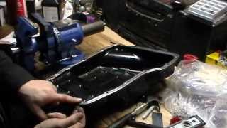 How to repair a dented bent andor damaged oil pan flange [upl. by Tnomal]