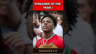 IShowSpeed won STREAMER of The YEAR Award shorts ishowspeed [upl. by Odlonra]