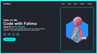 Portfolio Website Template with HTML amp CSS  StepbyStep Tutorial  Code with Fatima [upl. by Oralia490]