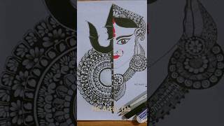 Mandal art for Navaratri special photoart of Durga maa hsart hpart mandal 🎨 [upl. by Remat]