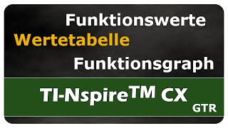 TINspire™ CX  Wertetabelle Funktionsgraph  einfach und anschaulich erklärt [upl. by Arerrac941]