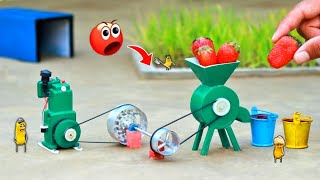 Tractor making strawberry juice A to Z process science projectdiy tractor home made juice machine [upl. by Brant]