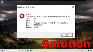 How to Fix Windows Script Host Error in AppData\Local\Updates\Runvbs Solution [upl. by Abbott]