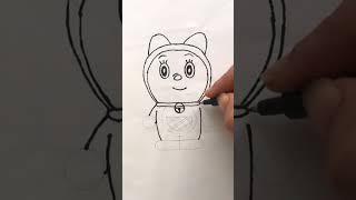 How to draw Dorami step by step  Cute N Easy Step by Step Dorami Drawing from Doraemon  YTShorts [upl. by Eniarol]