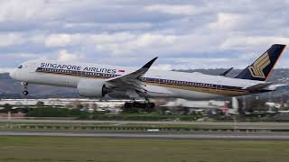 Singapore Airlines A350 Air North E170 Qantas F100 amp Scoot 787 Landing [upl. by Lisabeth]