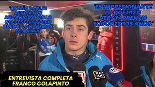 Entrevista Completa Franco Colapinto lamentó no haber conseguido una mejor posición Hoy F1 radio [upl. by Meisel]