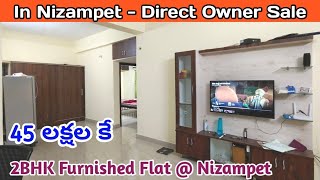 With Separate Corridor  2BHK  45 Lakhs Only  2BHK Furnished Flat For Sale in Nizampet [upl. by Auqenes529]