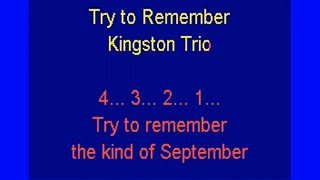 Try to RememberKingston Trio lyrics [upl. by Betti]