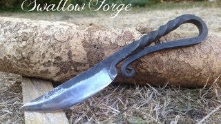 How to Forge a Medieval style bushcraft knife Blacksmiths knife Swallow Forge [upl. by Lesoj]