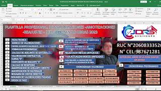 VALORIZACIONES DE OBRAS CON PLANTILLA EXCEL CON EXCEL PROFESIONAL 2023 PARTE 2 EJEMPLO N°01 [upl. by Eimmij]