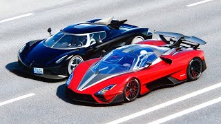 2022 SSC Tuatara Agressor vs Koenigsegg Jesko Absolut at Drag Race 20 KM [upl. by Zales961]