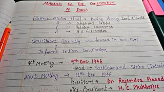 Making of the Constitution of India  Handwritten Notes  Lec1  Indian Polity [upl. by Ennazus501]